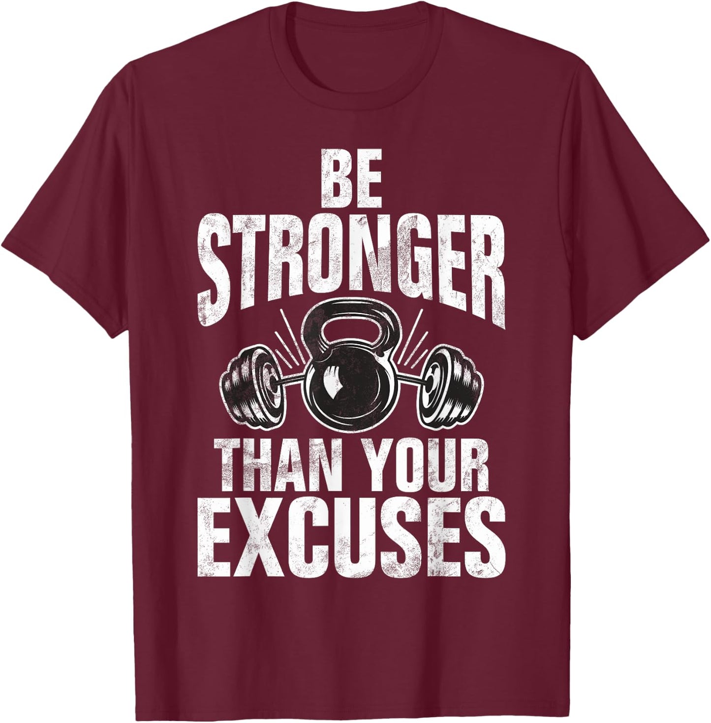 Be stronger than your Excuses Personal Trainer , Small, Black T-Shirt - T-Shirt | Maroon