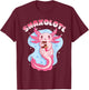 Anime Cute Manga Axolotl With Juice Box - Snaxolotl Girls T-Shirt - T-Shirt | Maroon