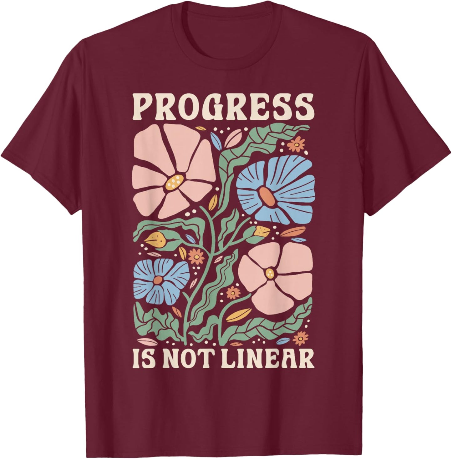 Progress Is Not Linear Shirt | Special Ed Teacher Team SPED T-Shirt - T-Shirt | Maroon