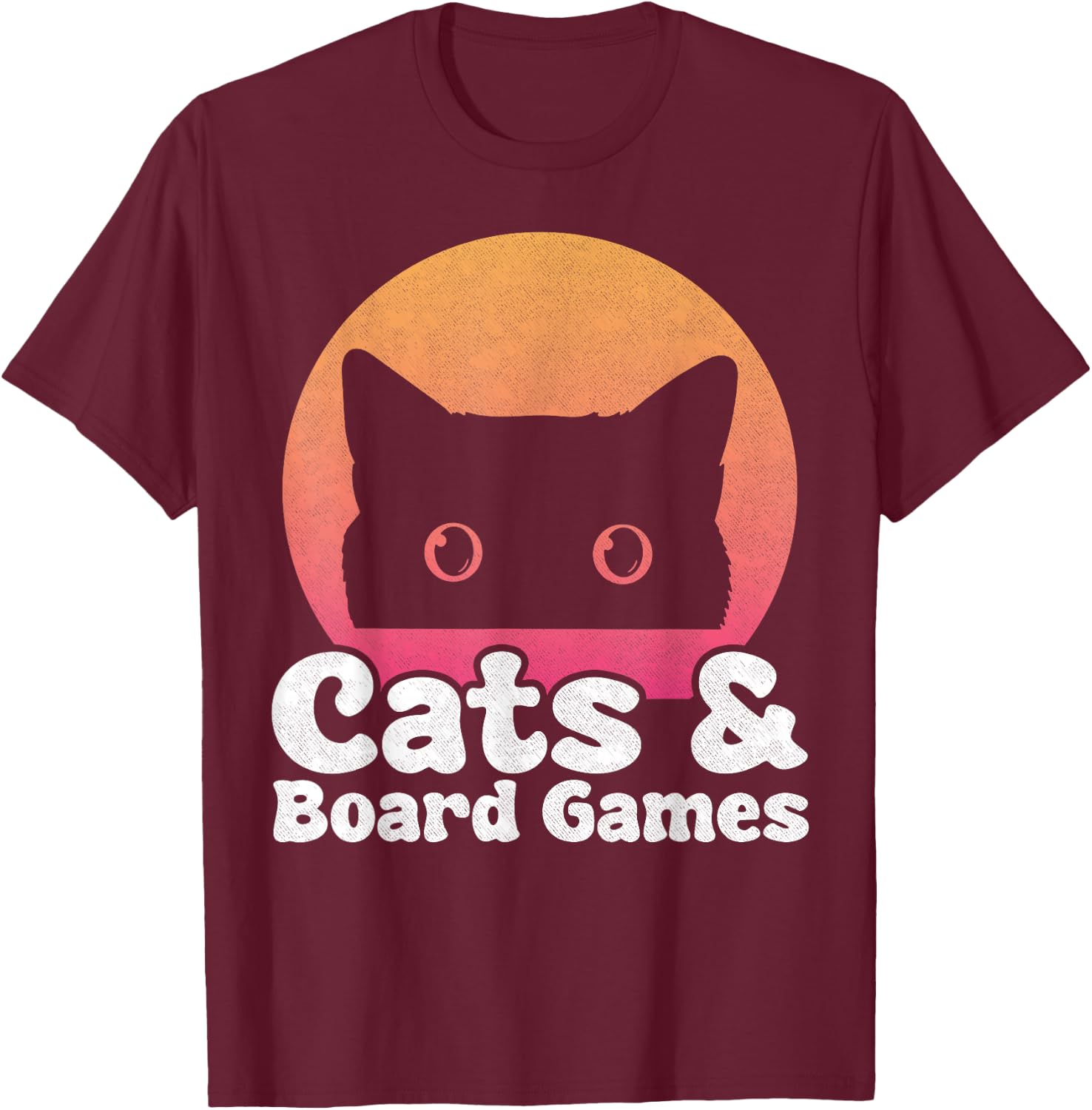 Cats and Board Games Cat and Board Game Men Women Kids T-Shirt - T-Shirt | Maroon