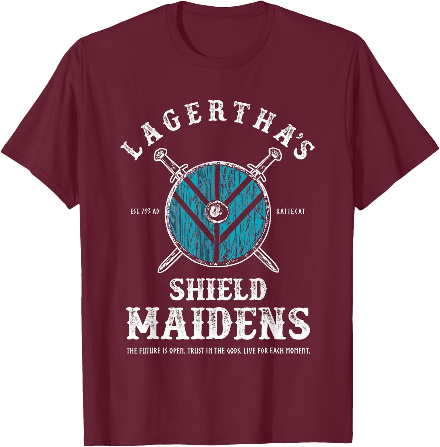 Lagertha's Shield Maidens - Viking Warrior Shieldmaiden T-Shirt - T-Shirt | Maroon
