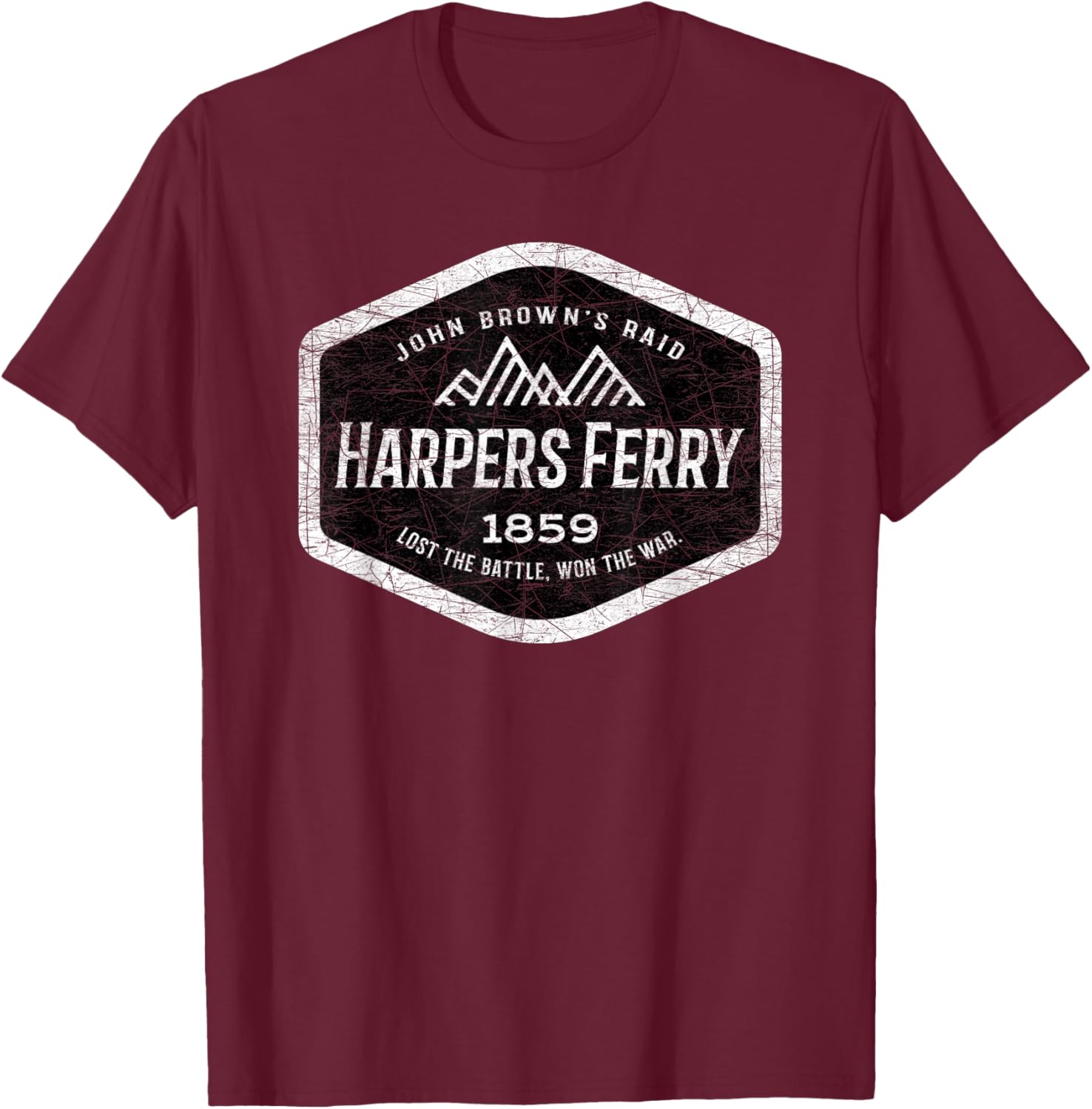 Harpers Ferry: John Brown's Civil War Abolitionist T-Shirt - T-Shirt | Maroon