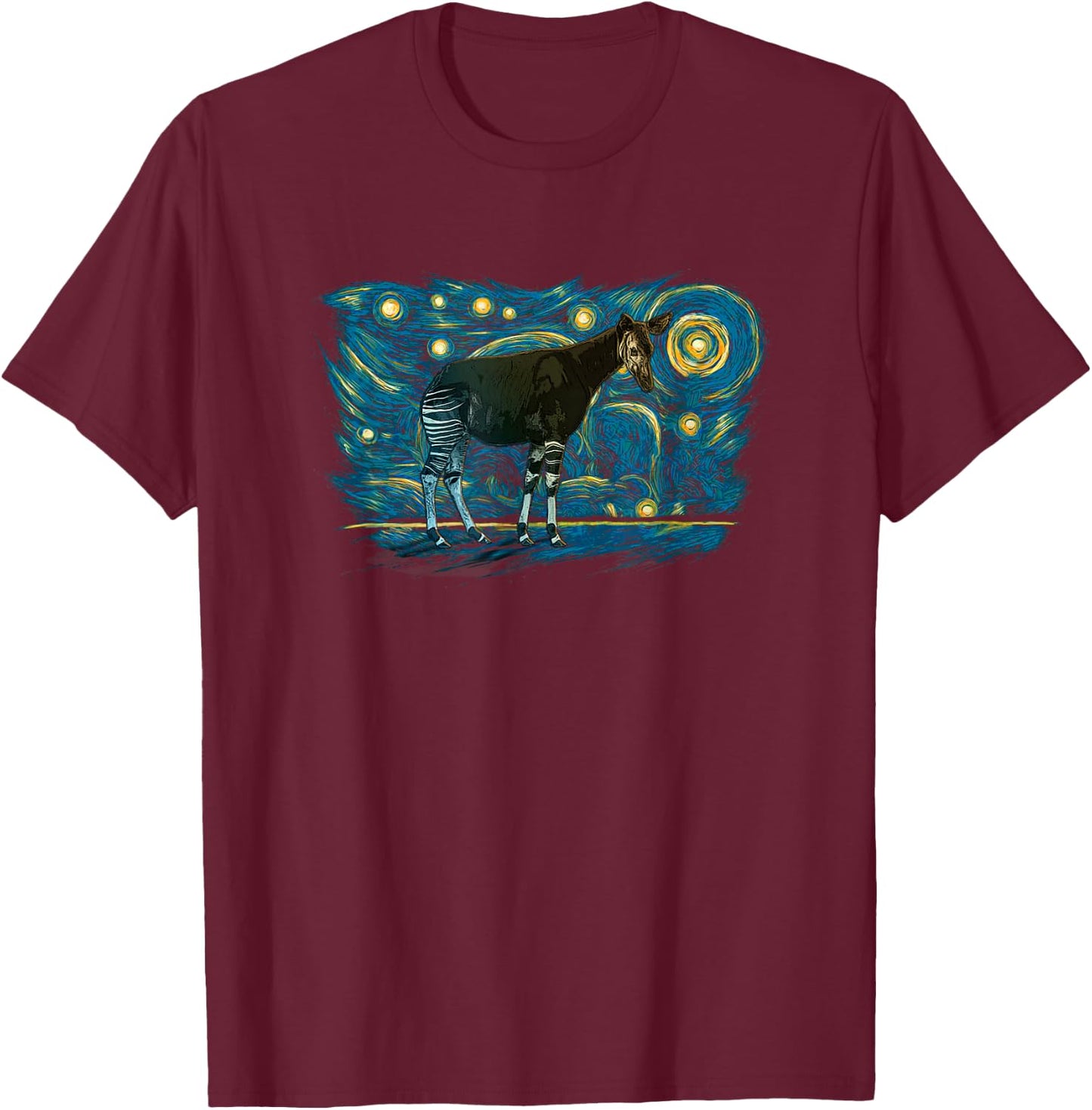 Retro Vintage Style Okapi T-Shirt - T-Shirt | Maroon