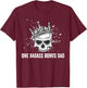 One Badass Bonus Dad Skull Crown Funny Father's Day Stepdad T-Shirt - T-Shirt | Maroon