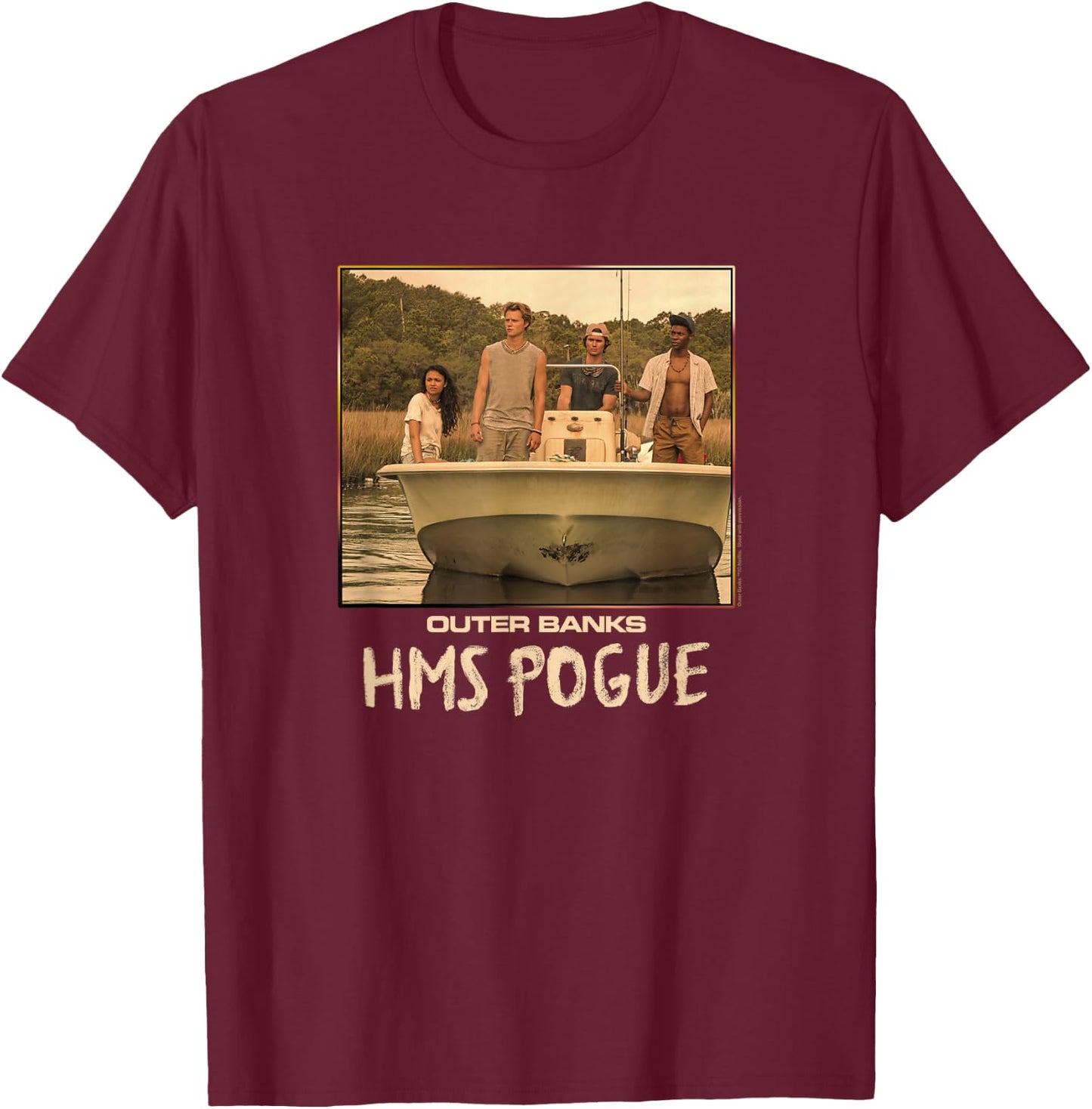 Outer Banks HMS Pogue T-Shirt - T-Shirt | Maroon