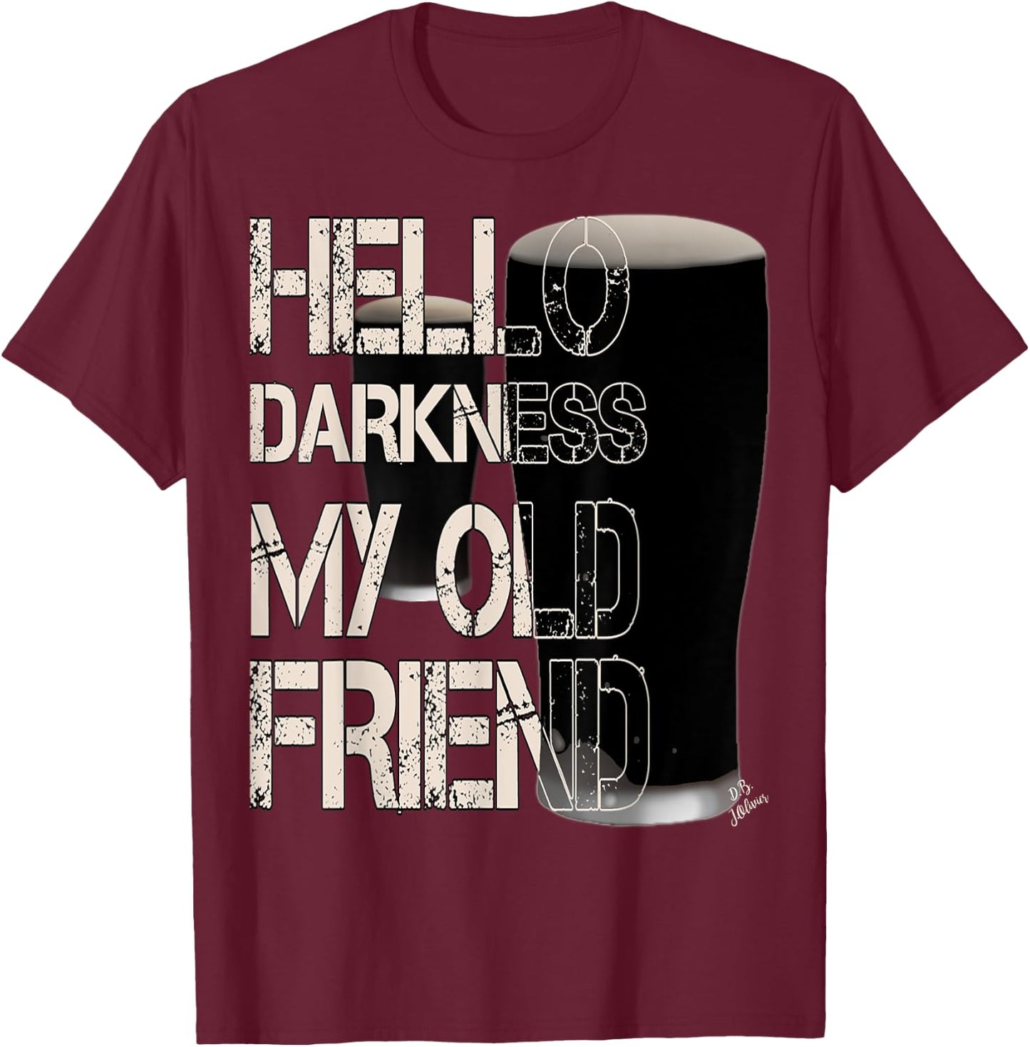 Hello darkness my old friend altbier - funny beer T-Shirt - T-Shirt | Maroon