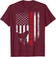 Vintage American Flag World's Best Pug Pugdog Dad Silhouette Women Men T-Shirt - T-Shirt | Maroon