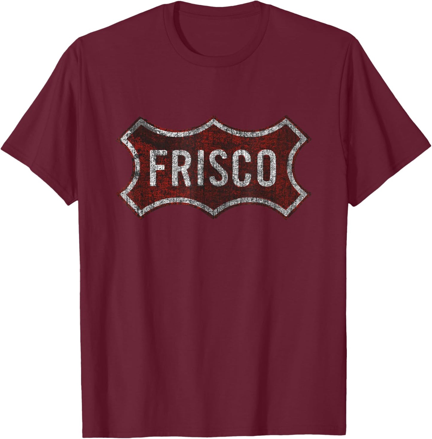 Worn Out Frisco Texas T-Shirt - T-Shirt | Maroon