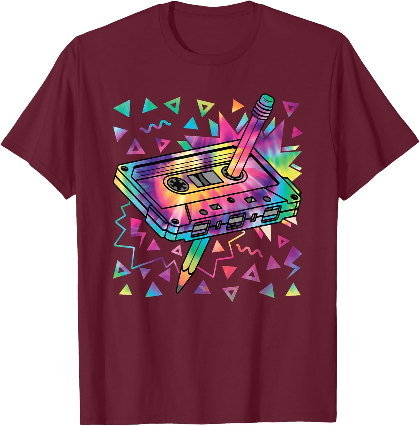 80s 90s Retro Cassette Tape 1980s 1990s Music Outfit Men T-Shirt - T-Shirt | Maroon
