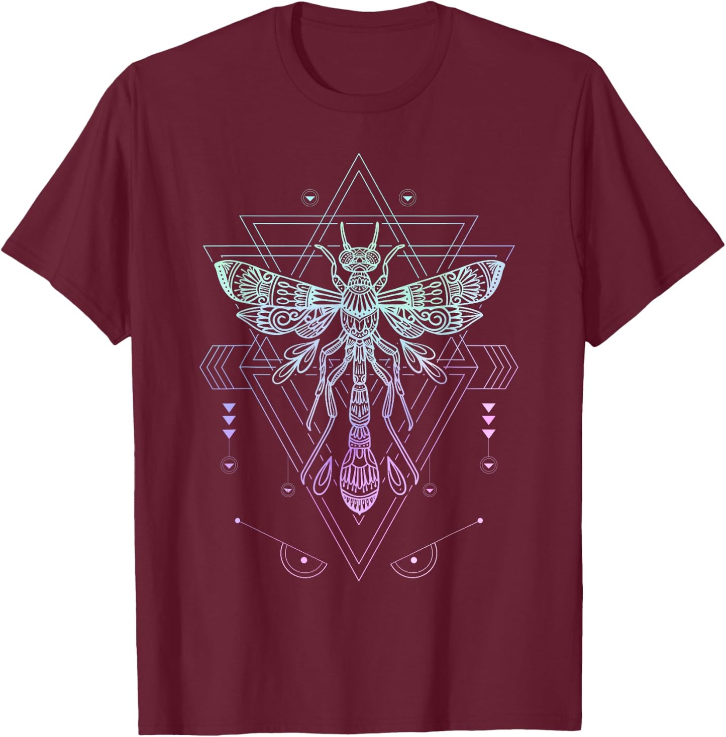 Vaporwave Japanese Dragonfly Pagan Occult Pastel Goth T-Shirt - T-Shirt | Maroon