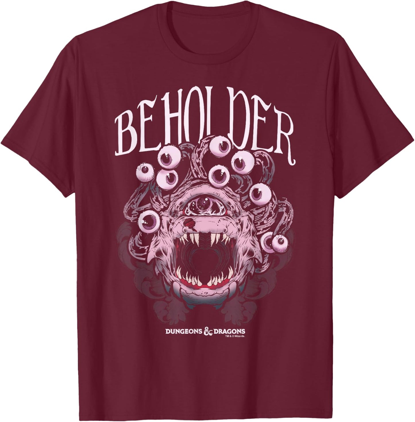Dungeons & Dragons Beholder Big Face T-Shirt - T-Shirt | Maroon