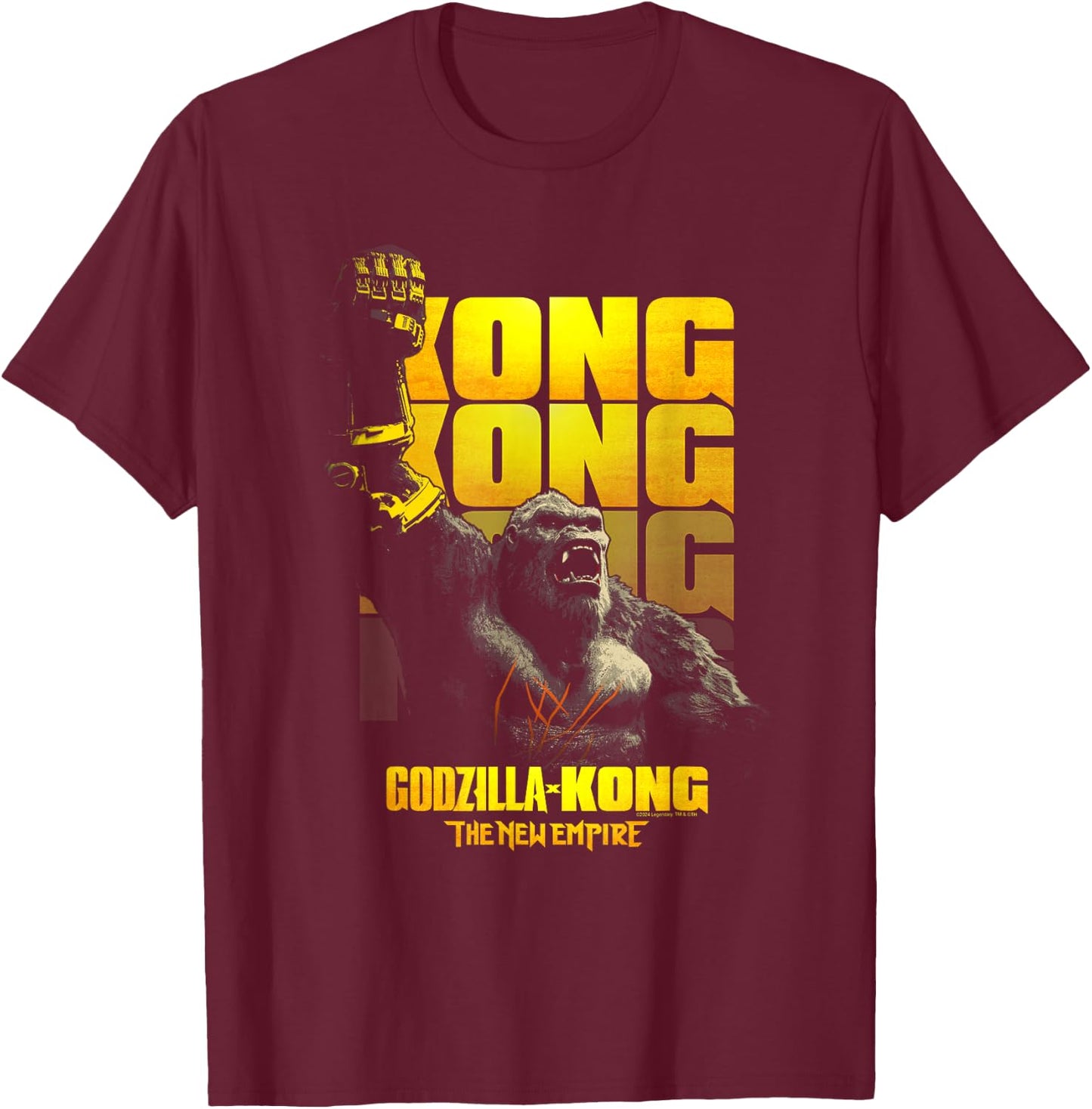 Godzilla x King Kong Beast Glove Kaiju T-Shirt - T-Shirt | Maroon