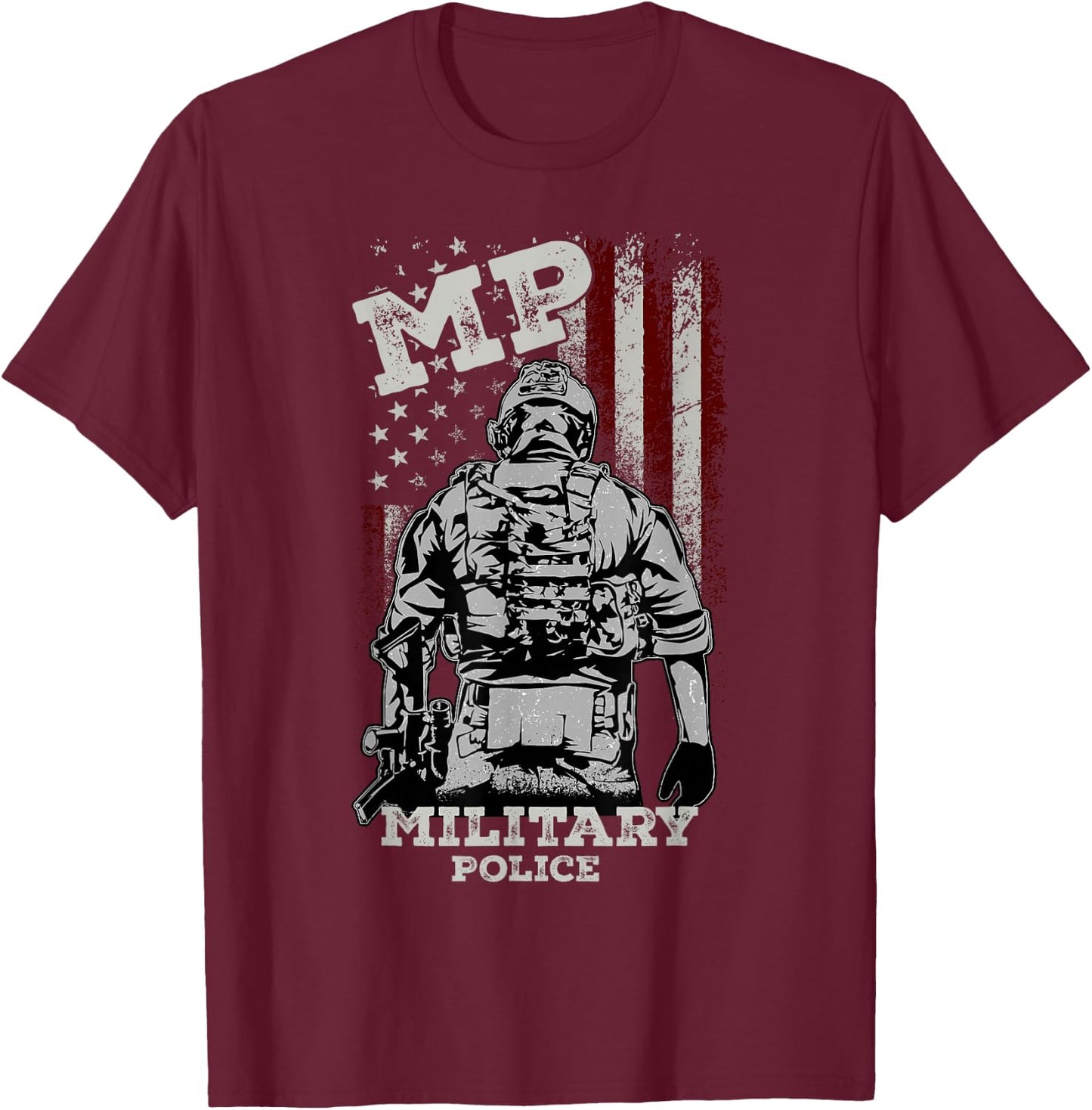 Military Police Veteran Honor Badge T-Shirt - T-Shirt | Maroon