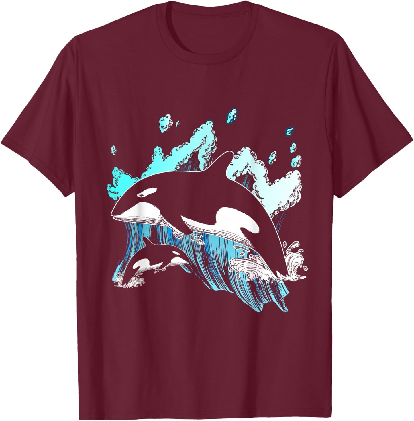 Killer Whale Ocean Lover Gift Men Boys Kids Orca T-Shirt - T-Shirt | Maroon
