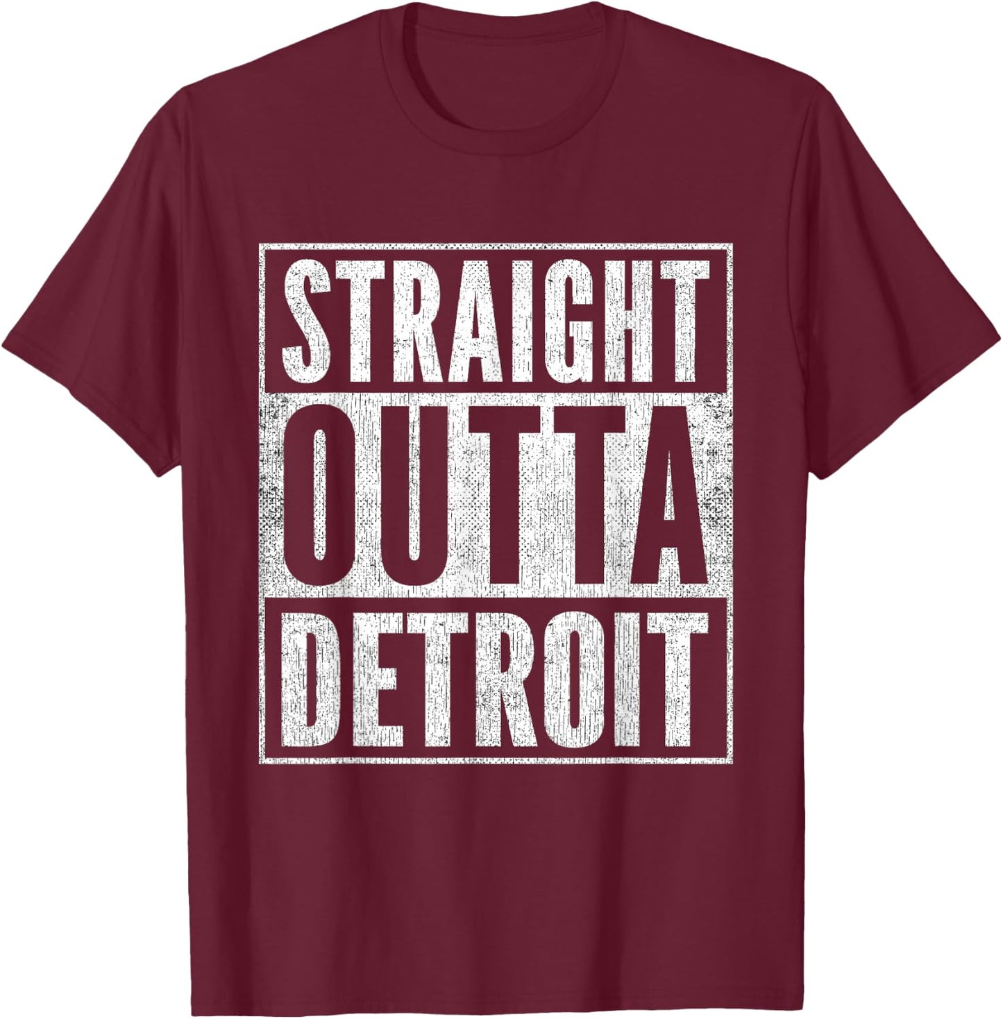 Vintage Detroit Souvenir Outfit Straight Outta Detroit T-Shirt - T-Shirt | Maroon