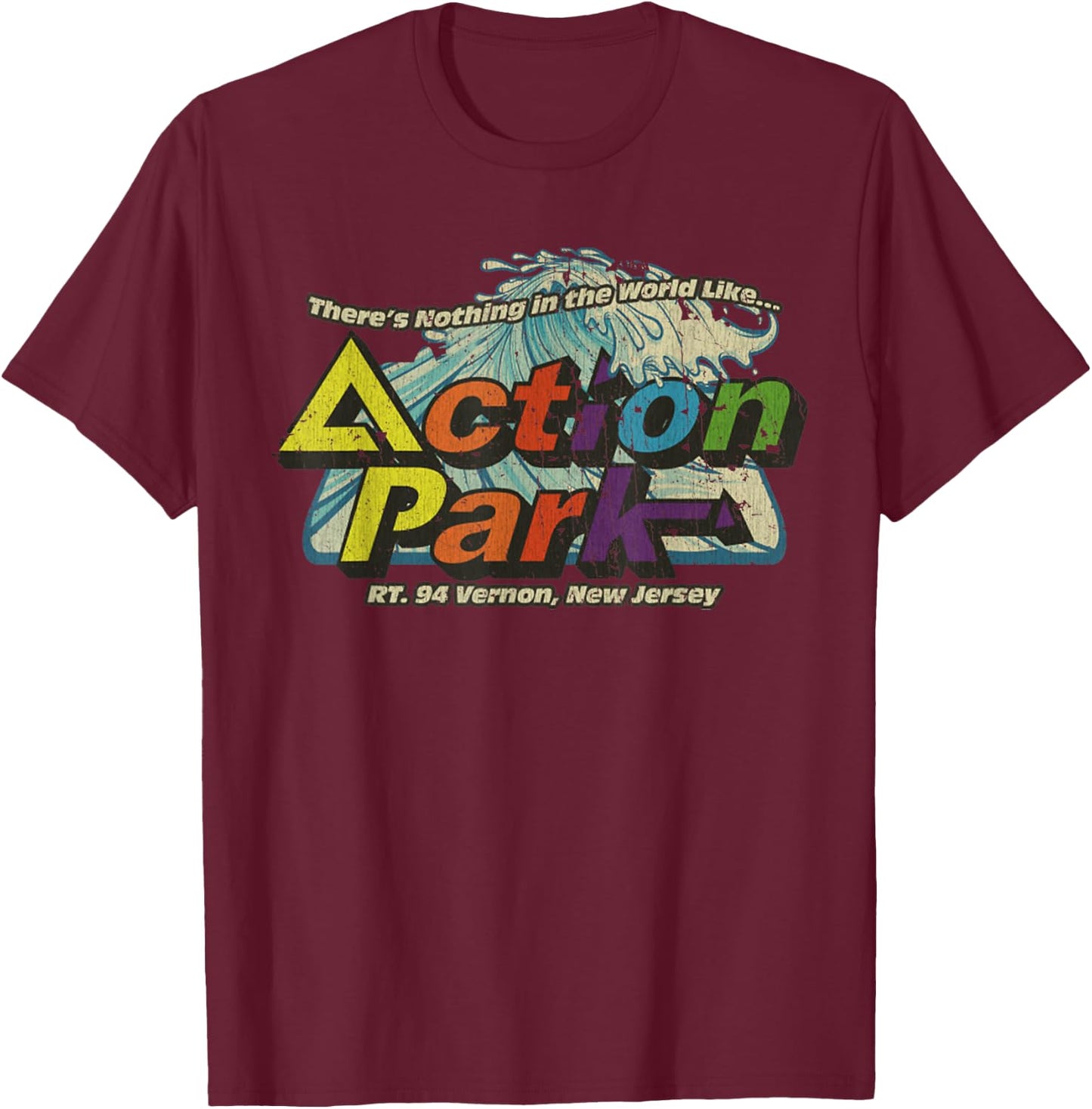 Funny Action Park New Jersey 1978 Vintage T-Shirt - T-Shirt | Maroon