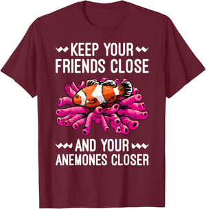 Funny Clown Fish Gift Clown Fish Anemones Lover Men Women T-Shirt - T-Shirt | Maroon