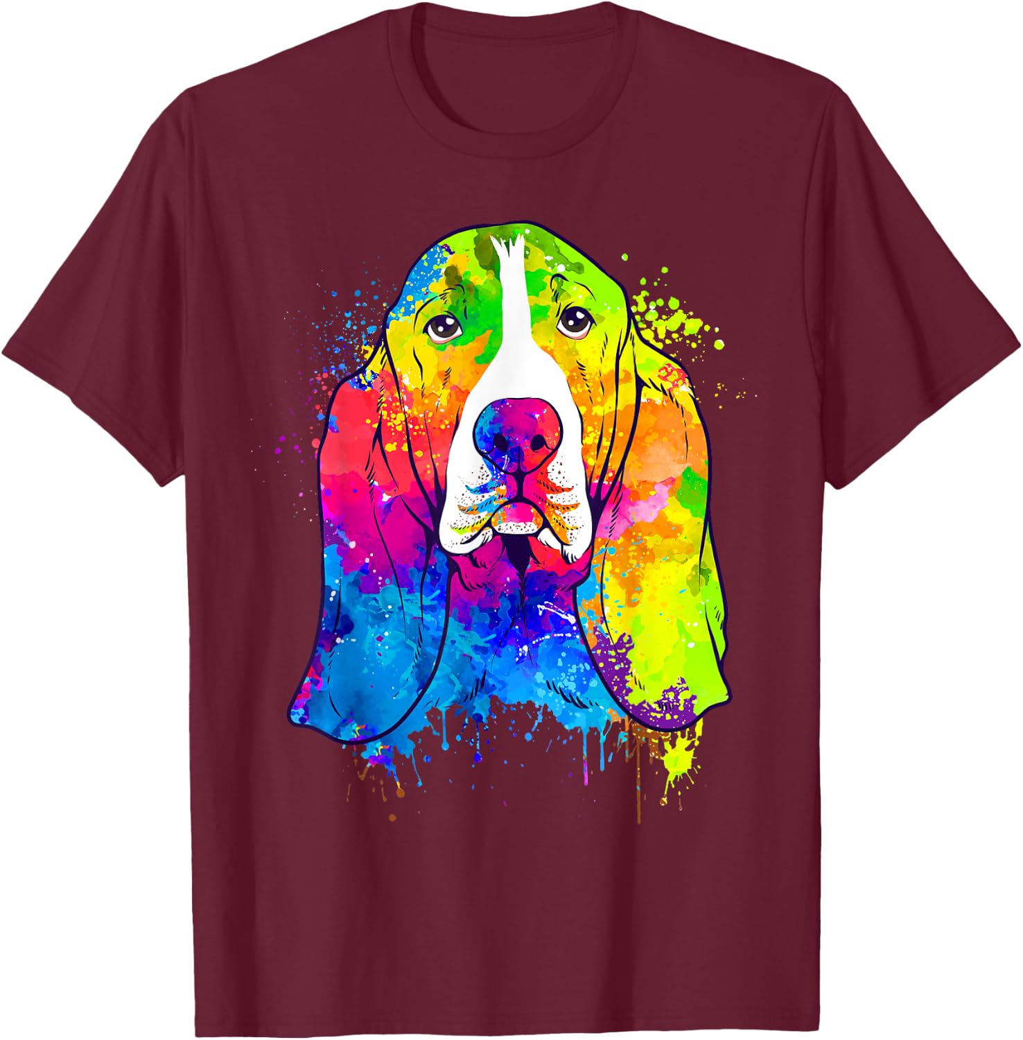 Cool Basset Hound Design Women Basset Hound Lover T-Shirt - T-Shirt | Maroon