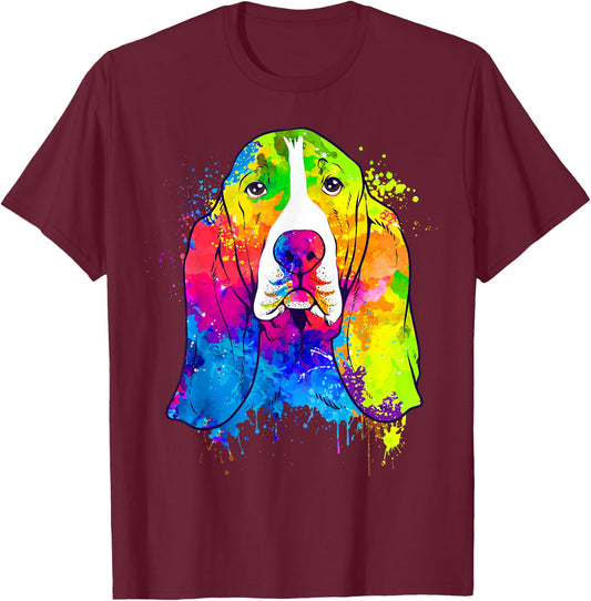 Cool Basset Hound Design Women Basset Hound Lover T-Shirt - T-Shirt | Maroon