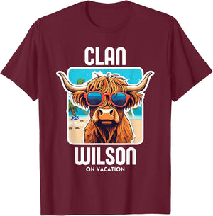 Wilson Clan Vacation Scottish Family Name Party T-Shirt - T-Shirt | Maroon