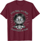 Exhausted Parent Funny Moody Coffee Chaos Cartoon Design T-Shirt - T-Shirt | Maroon