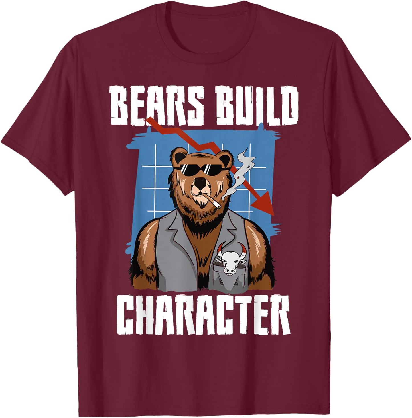 Bear Market Investor Day Trading Stock Exchange Stock Investing T-Shirt - T-Shirt | Maroon
