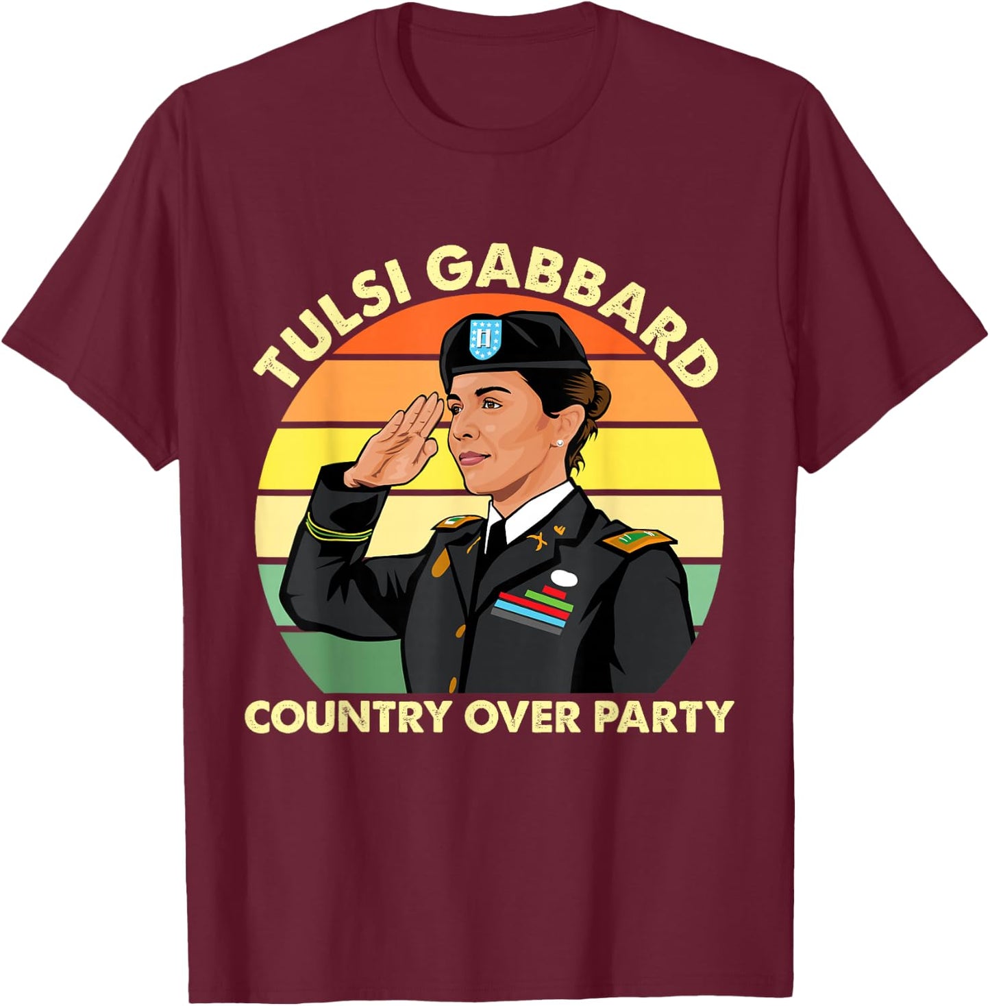 Tulsi Gabbard for First Female President 2028 America USA T-Shirt - T-Shirt | Maroon