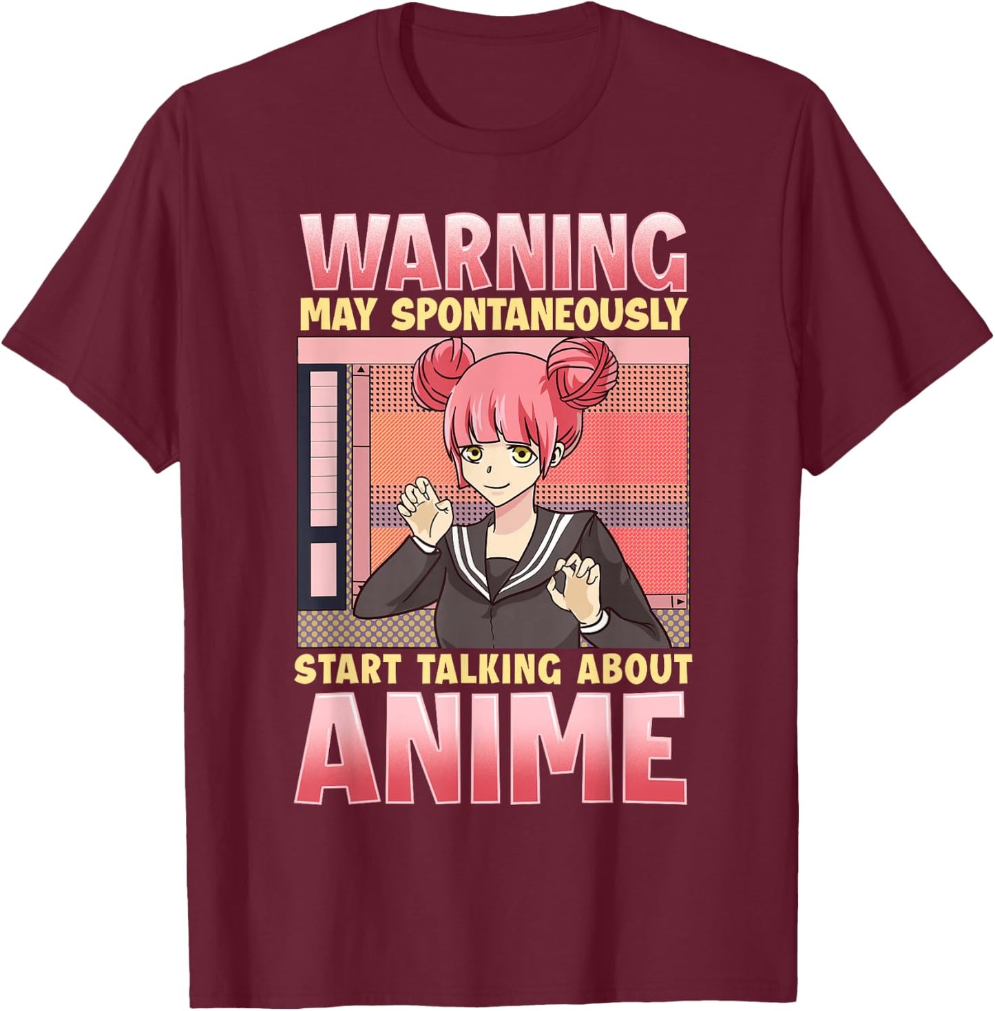 Anime Shirts Girls Anime Girl Shirt Funny Anime T-Shirt - T-Shirt | Maroon