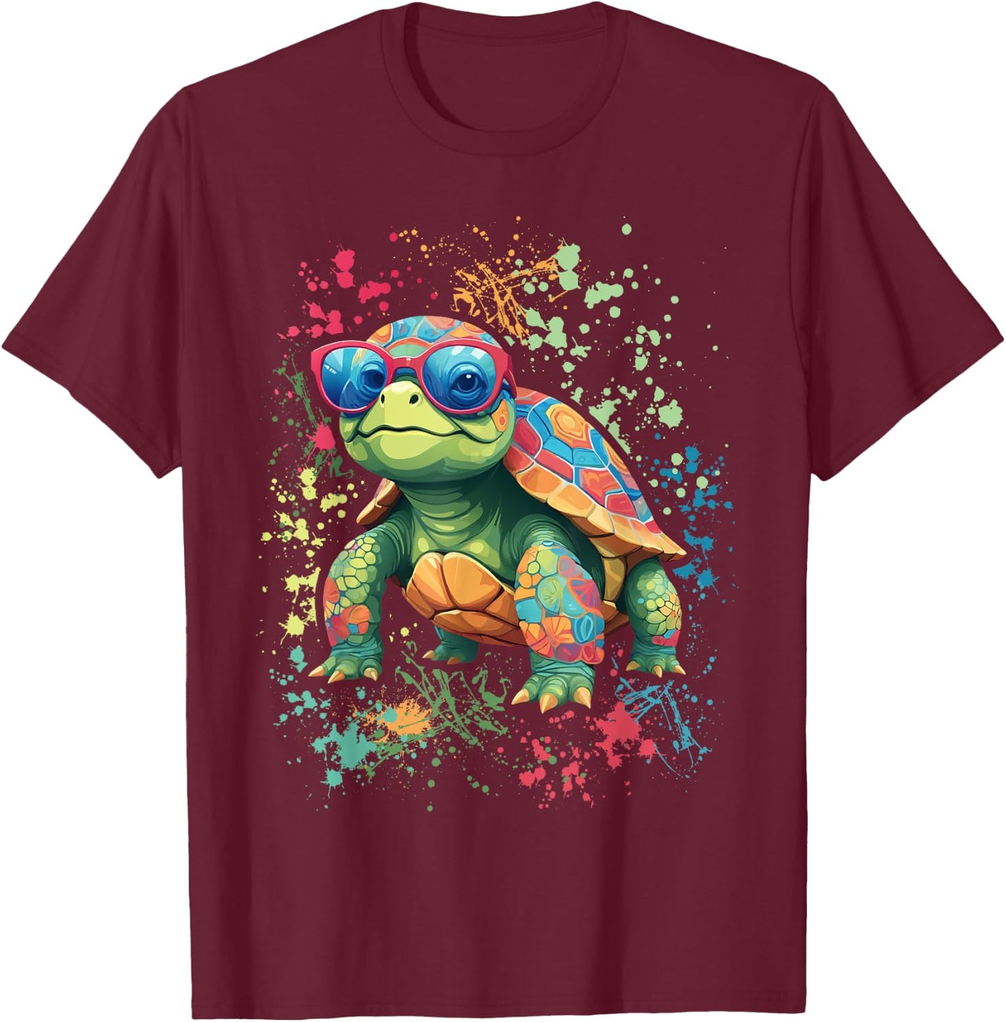 Turtle Colorful Turtle Outfit Turtle Lover Turtle T-Shirt - T-Shirt | Maroon
