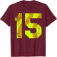 Vintage Softball 15 Jersey Number T-Shirt - T-Shirt | Maroon