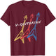 V-Guitarian Stacked Flying V Guitar. Vintage Guitarist T-Shirt - T-Shirt | Maroon