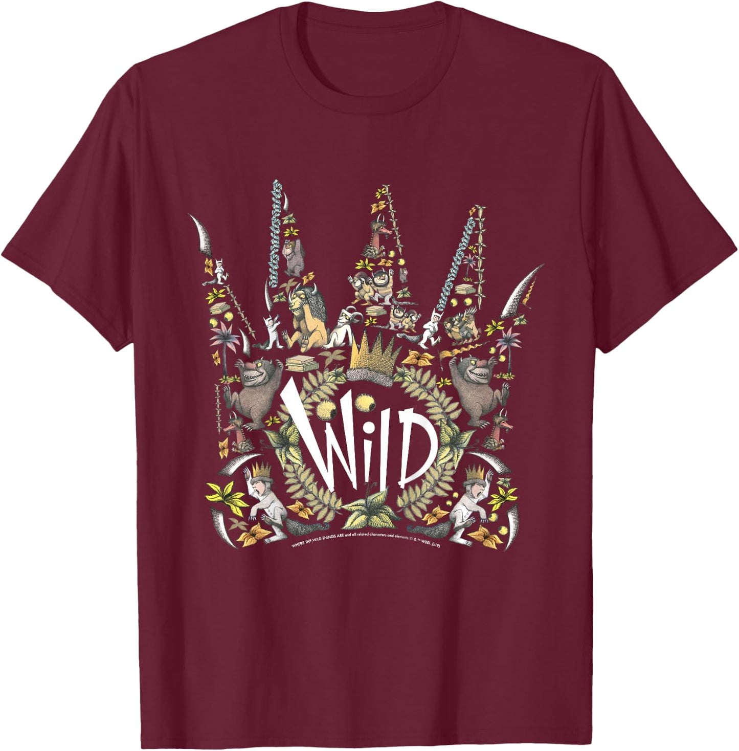 Kids Where The Wild Things Are Wild Crown Collage T-Shirt - T-Shirt | Maroon