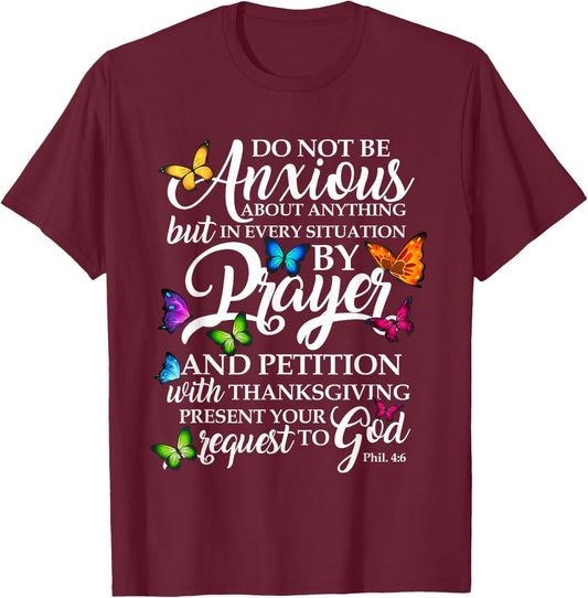 Don't Be Worried About All Butterfly Art - Rel T-Shirt - T-Shirt | Maroon