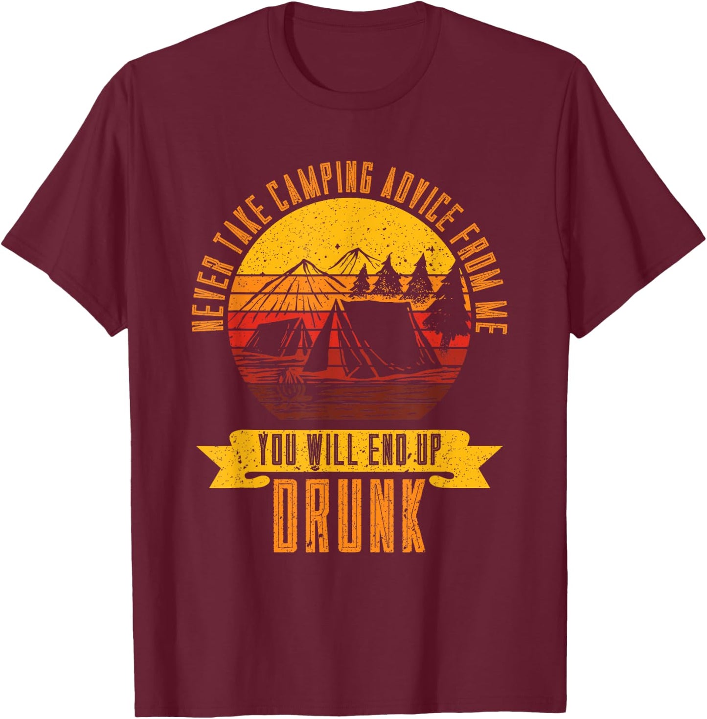 Funny Camping T-Shirt - T-Shirt | Maroon