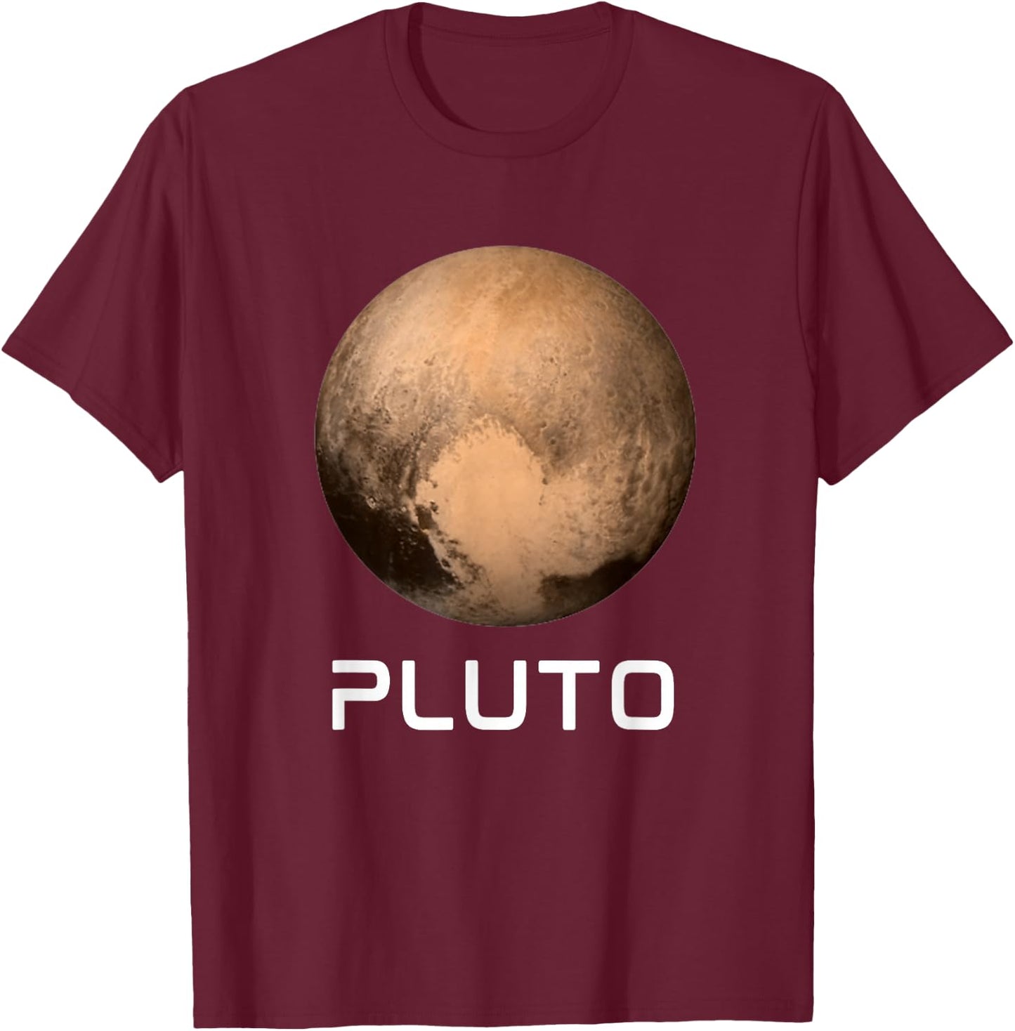 Solar System 9th Planet Pluto Never Forget Outer Space T-Shirt - T-Shirt | Maroon
