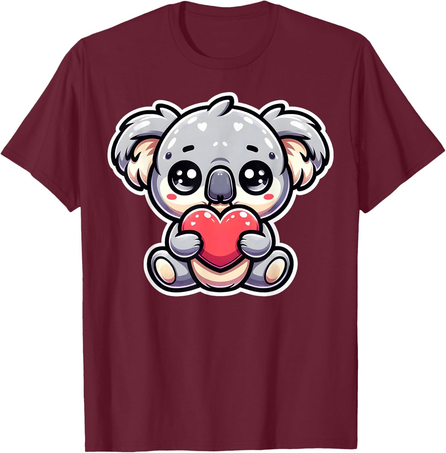 Love Heart Koala Bear Gifts - Funny Kola Lover T-Shirt - T-Shirt | Maroon