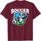Soccer Panda Playing Soccer Games T-Shirt - T-Shirt | Maroon