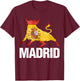 Madrid Spain Flag Bull Fight T-Shirt - T-Shirt | Maroon
