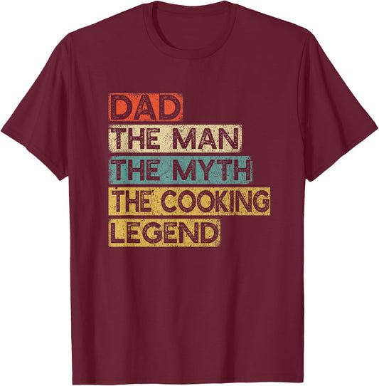 Chef Dad Cooking Legend Home Cook Father's Day T-Shirt - T-Shirt | Maroon