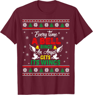 It's a Wonderful Life Every Time A Bell Rings Cute Christmas T-Shirt - T-Shirt | Maroon