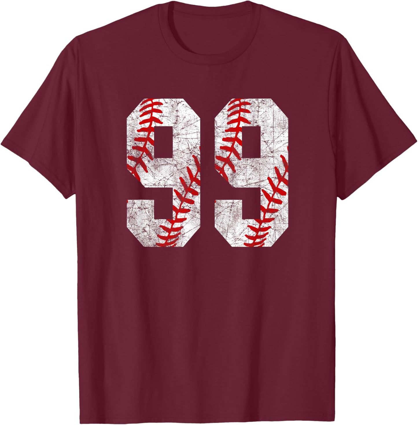 Vintage Baseball Mom #99 Jersey Baseball Favorite Player T-Shirt - T-Shirt | Maroon