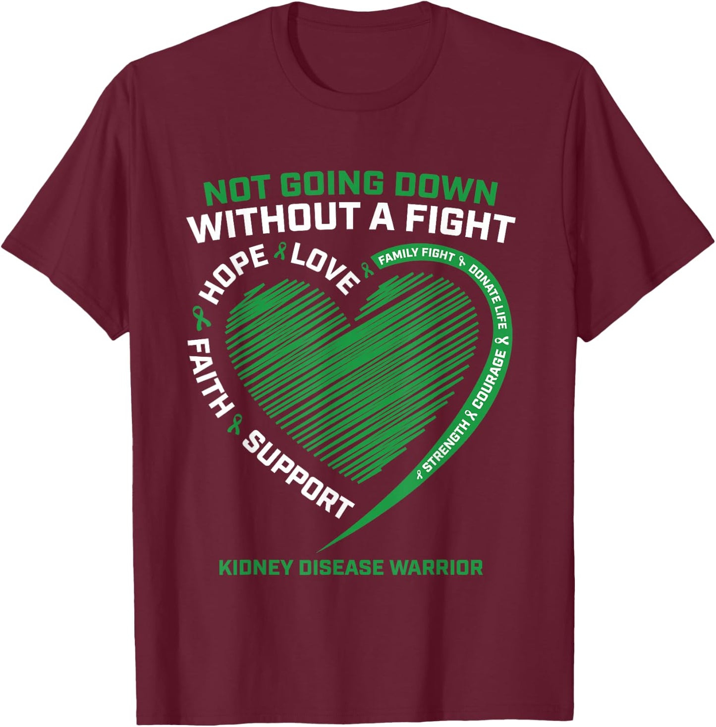 Kidney Disease Awareness Gifts Fighter Warrior Men Women Dad T-Shirt - T-Shirt | Maroon