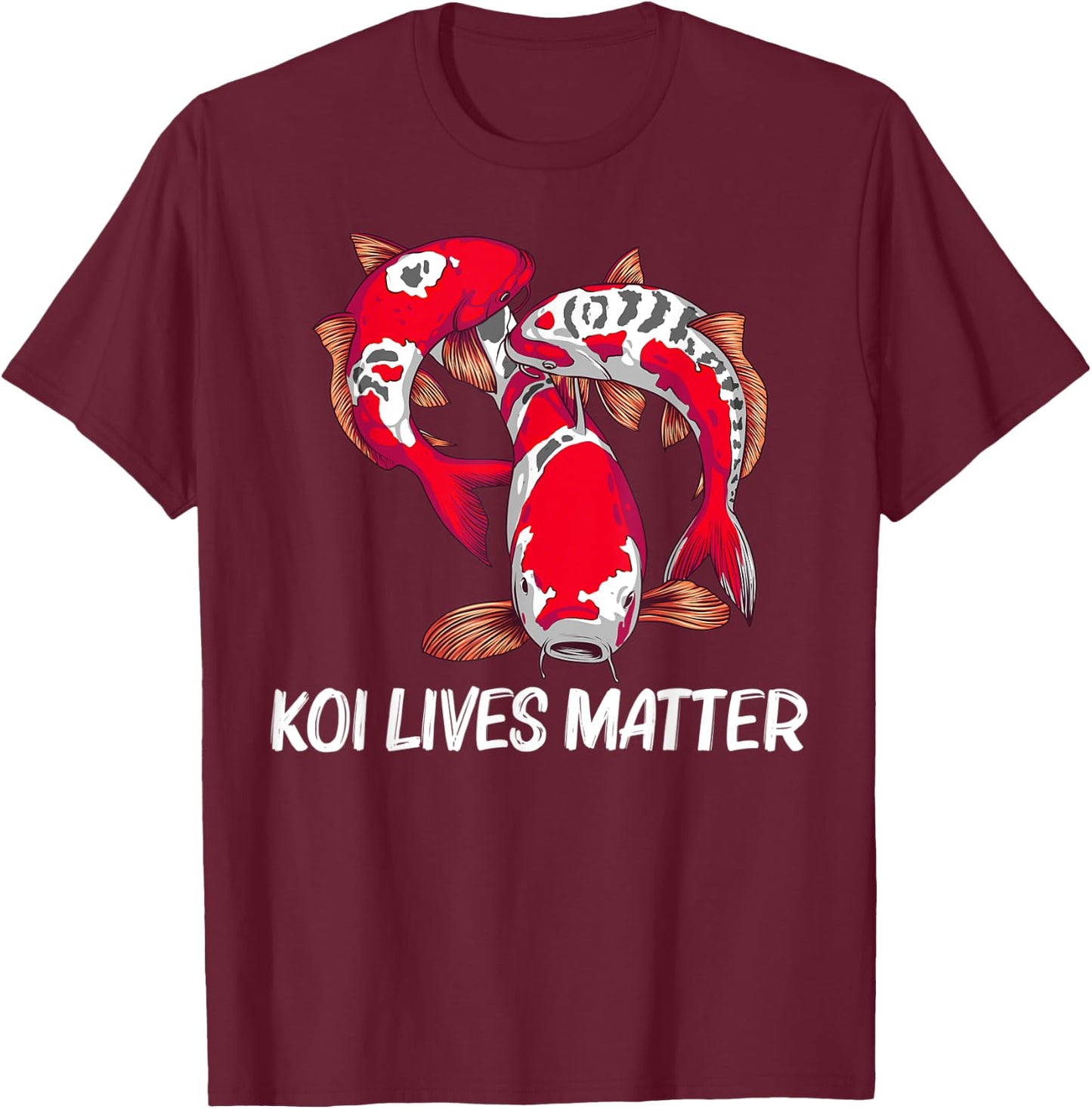 Koi Fish Gift Women Japan Koi Carp Fishes Pond Lover T-Shirt - T-Shirt | Maroon