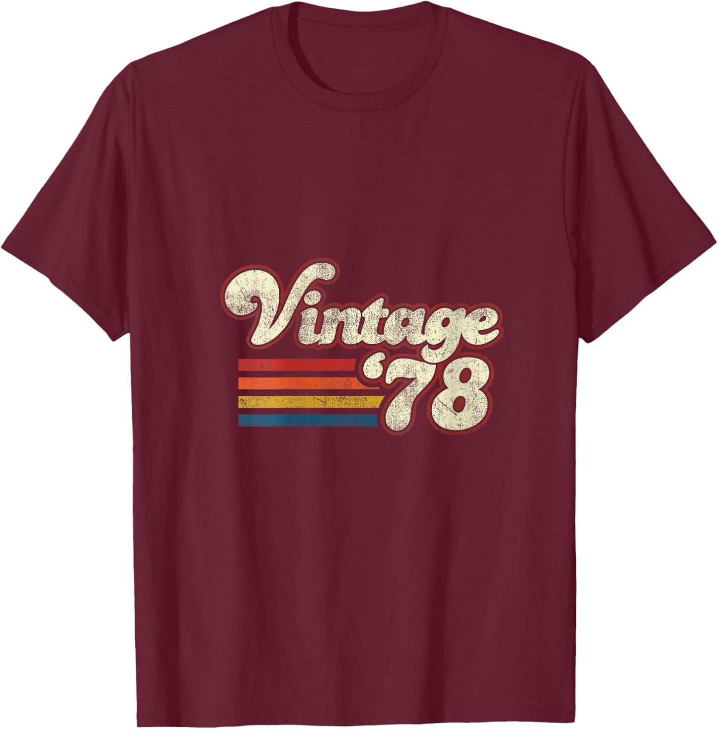 Vintage 1978 Birthday V-Neck T-Shirt - T-Shirt | Maroon