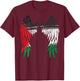 Palestine Flag Dad On Back Side Palestinian Angel Kids Wings T-Shirt - T-Shirt | Maroon
