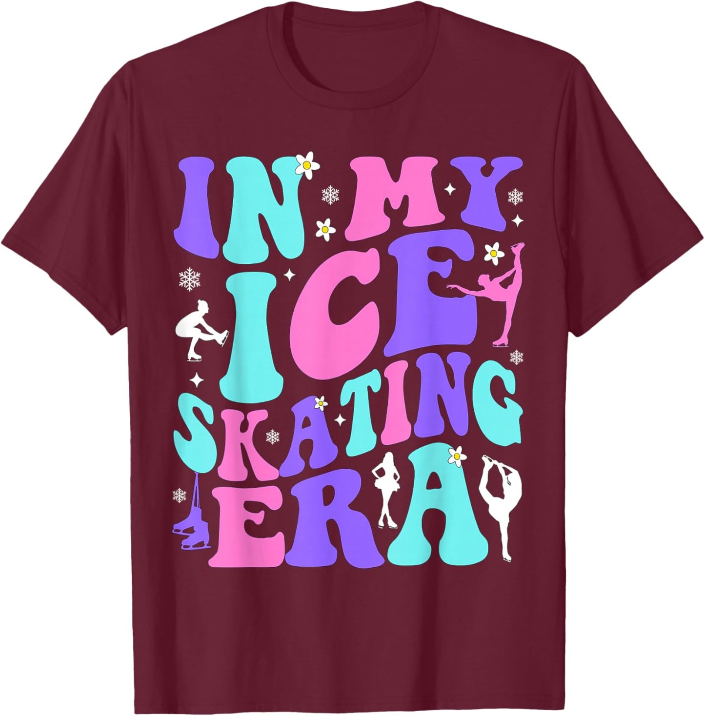 In My Ice Skating Era Hockey Girls Boys Coach T-Shirt - T-Shirt | Maroon