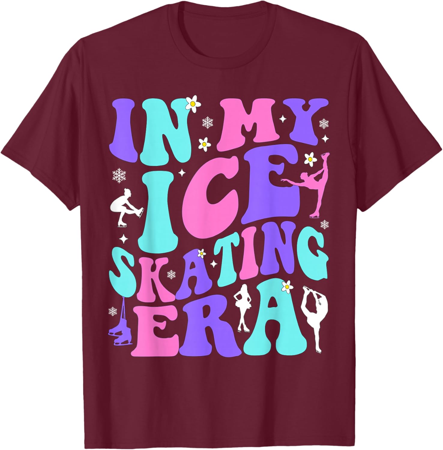 In My Ice Skating Era Hockey Girls Boys Coach T-Shirt - T-Shirt | Maroon