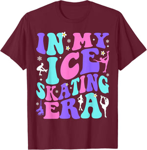 In My Ice Skating Era Hockey Girls Boys Coach T-Shirt - T-Shirt | Maroon