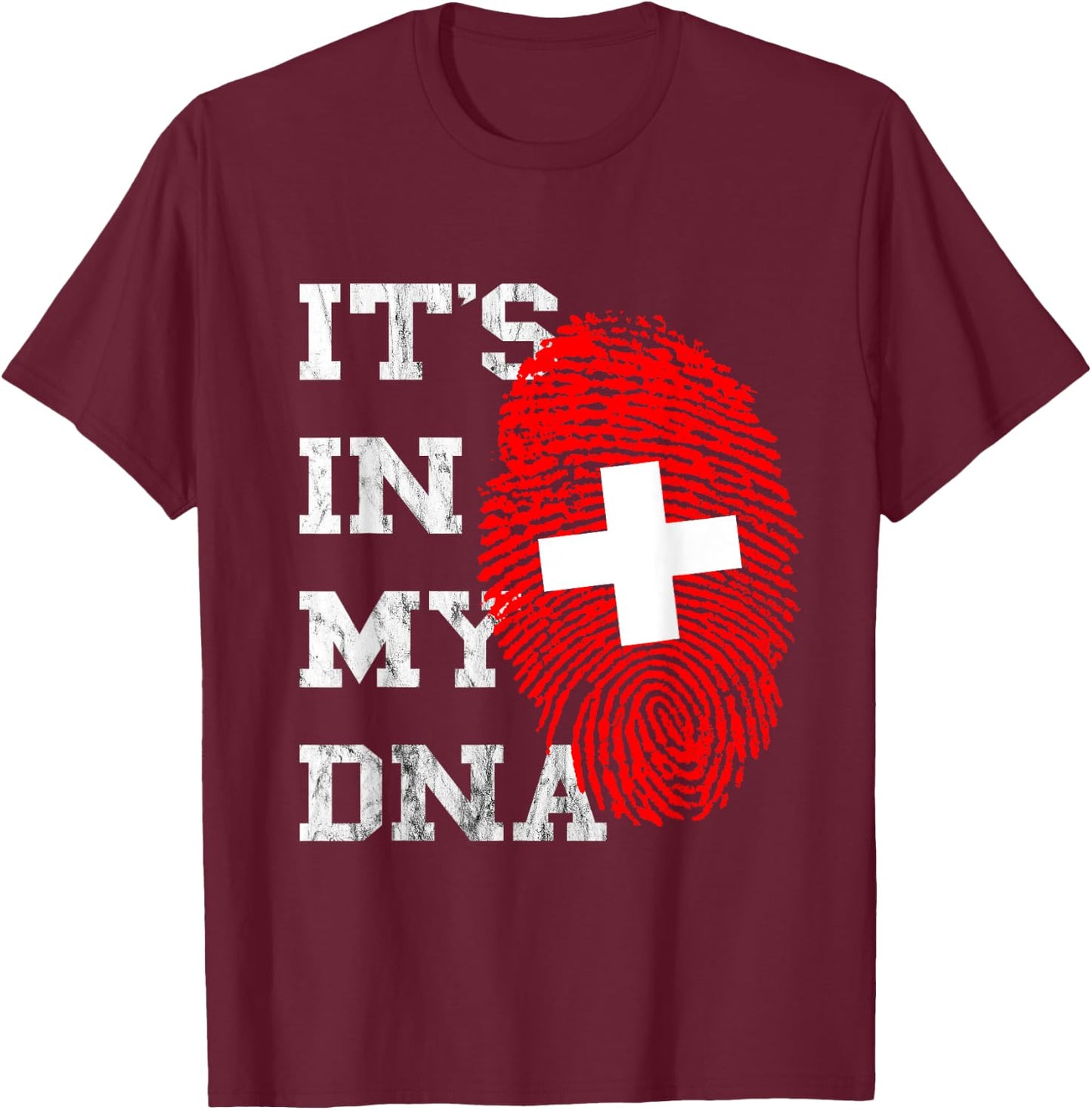It Is In My DNA Swiss Genetics Swiss Root T-Shirt - T-Shirt | Maroon