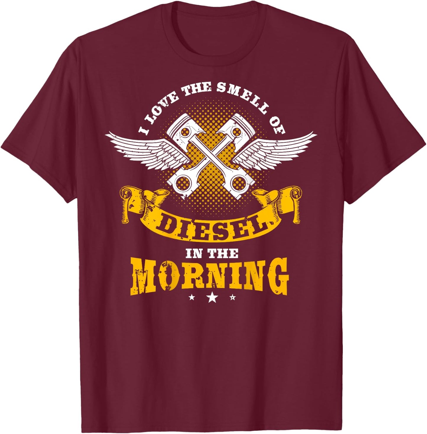 Diesel Mechanic Gifts Design On Back T-Shirt - T-Shirt | Maroon